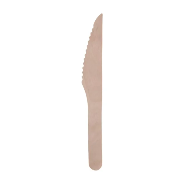 20PCS CAMPING DISPOSABLE WOODEN SET KNIVES FORKS SPOONS CUTLERY ECO FRIENDLY - Image 8