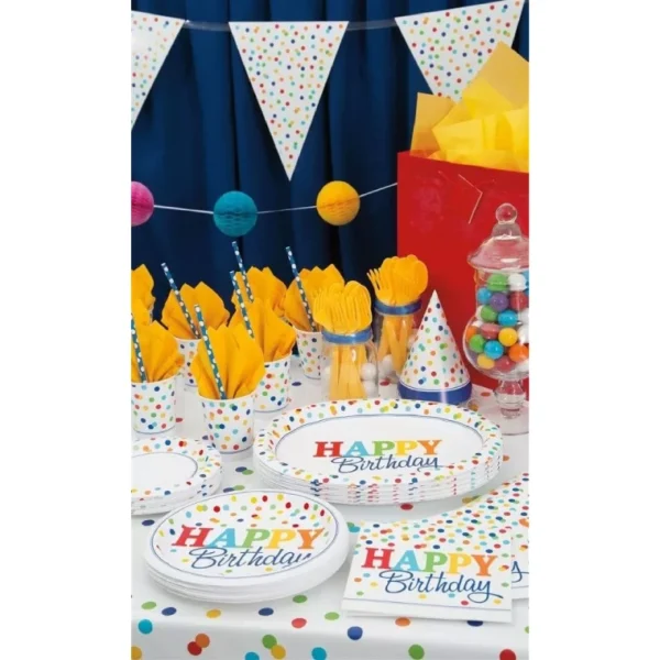 TABLE CLOTH RECTANGLE MULTI COLOR POLKA DOTS TABLES PARTY KITCHEN 130X220CM - Image 3