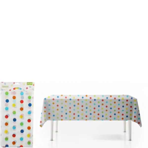 TABLE CLOTH RECTANGLE MULTI COLOR POLKA DOTS TABLES PARTY KITCHEN 130X220CM - Image 4