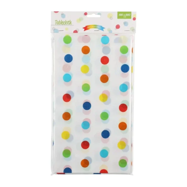 TABLE CLOTH RECTANGLE MULTI COLOR POLKA DOTS TABLES PARTY KITCHEN 130X220CM - Image 7
