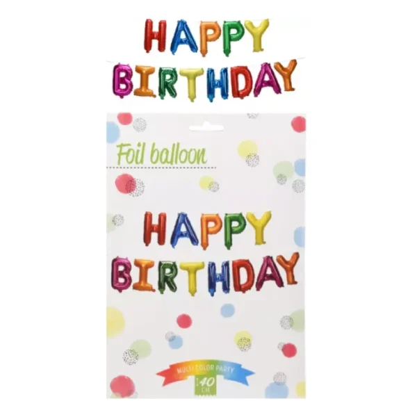 MULTICOLOR BIRTHDAY DECOR 24PCS SET BALLOONS BUNTING NUMBERS HATS TABLECLOTH - Image 24