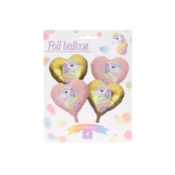 25CM HEART FOIL UNICORN BALLOON BIRTHDAY PARTY BABY SHOWER DECORATIONS 4PCS - Image 2
