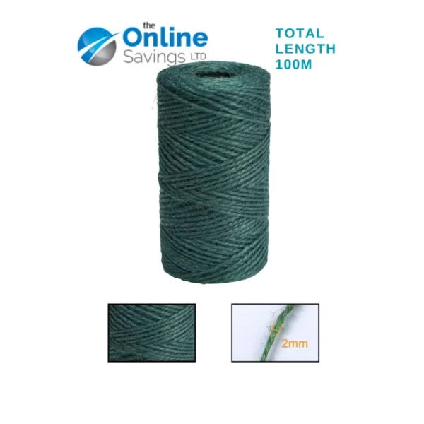 GREEN JUTE ROPE METER GREEN For Garden Crafts Gifts Tag Twine Garden 100M - 200M - Image 15