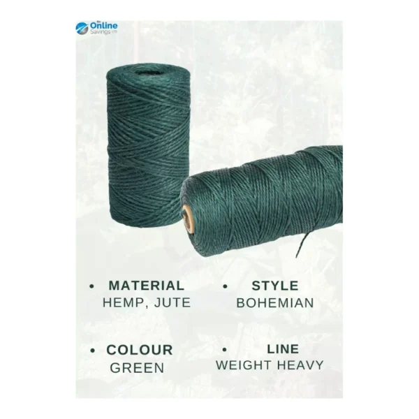 GREEN JUTE ROPE METER GREEN For Garden Crafts Gifts Tag Twine Garden 100M - 200M - Image 18
