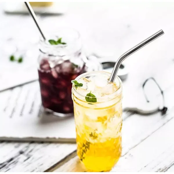 5PCS ECO STRAW Reusable Stainless Steel Drinking Straws Set With Cleaning Brush - Image 5