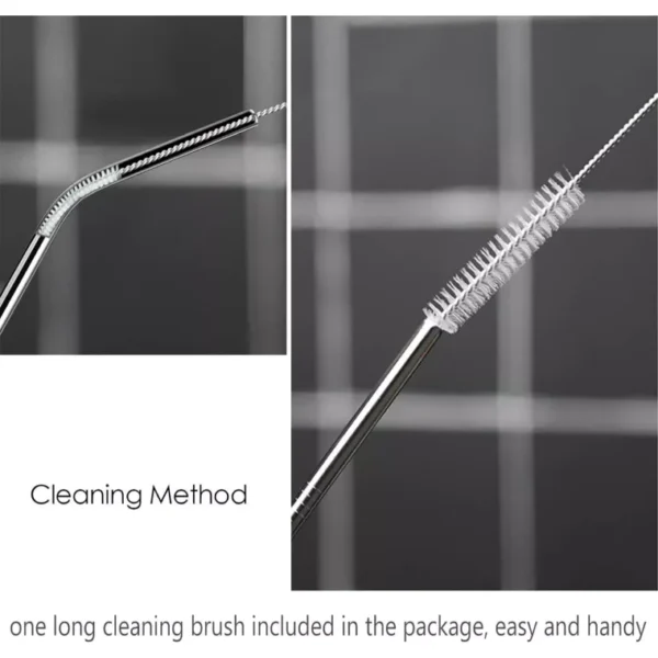 5PCS ECO STRAW Reusable Stainless Steel Drinking Straws Set With Cleaning Brush - Image 2