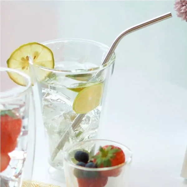 5PCS ECO STRAW Reusable Stainless Steel Drinking Straws Set With Cleaning Brush - Image 6